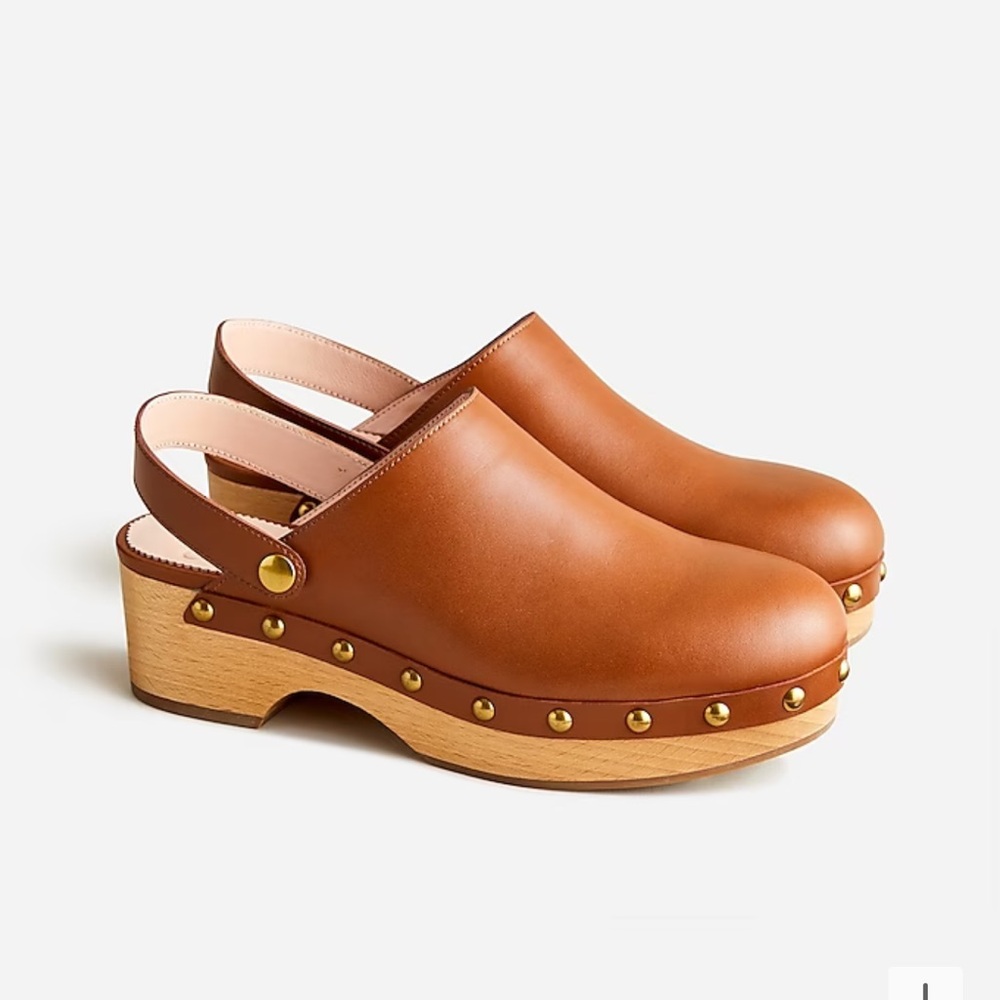 J. Crew Convertible Brown Leather Clogs